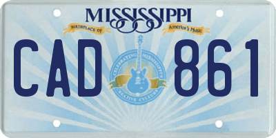 MS license plate CAD861