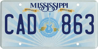 MS license plate CAD863