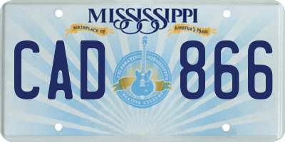 MS license plate CAD866