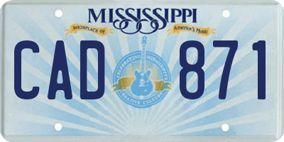 MS license plate CAD871