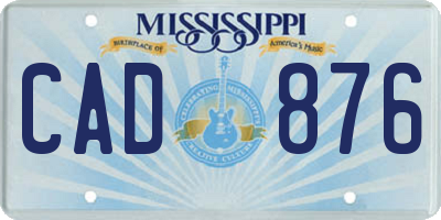 MS license plate CAD876