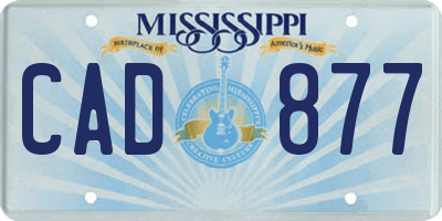 MS license plate CAD877