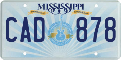 MS license plate CAD878