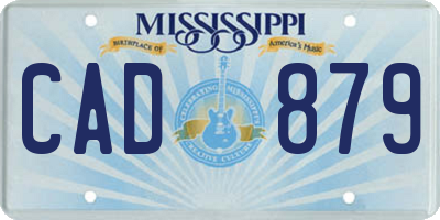 MS license plate CAD879