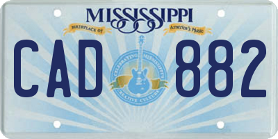 MS license plate CAD882