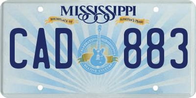 MS license plate CAD883