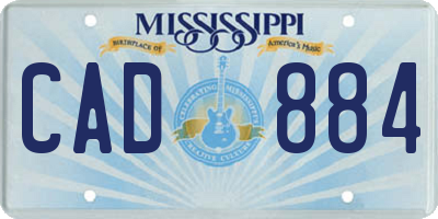 MS license plate CAD884