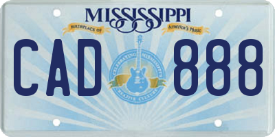 MS license plate CAD888