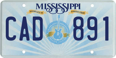 MS license plate CAD891