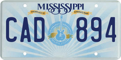 MS license plate CAD894
