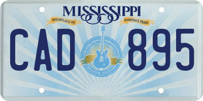 MS license plate CAD895