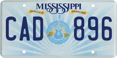 MS license plate CAD896