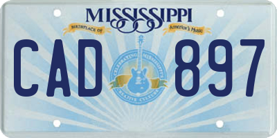MS license plate CAD897