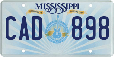 MS license plate CAD898