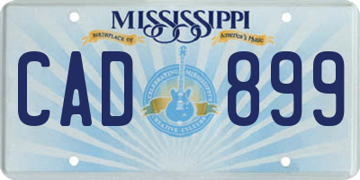 MS license plate CAD899
