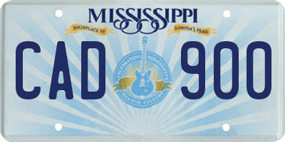 MS license plate CAD900