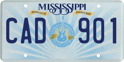 MS license plate CAD901