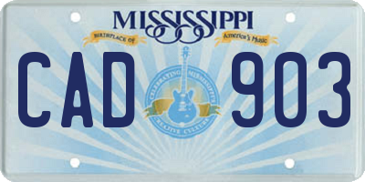 MS license plate CAD903