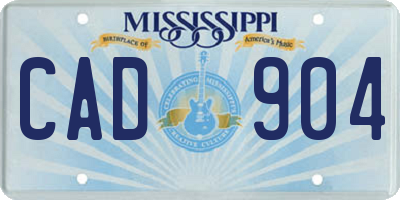 MS license plate CAD904