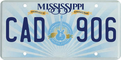 MS license plate CAD906