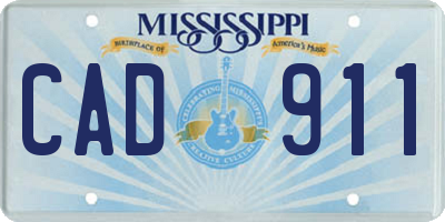 MS license plate CAD911