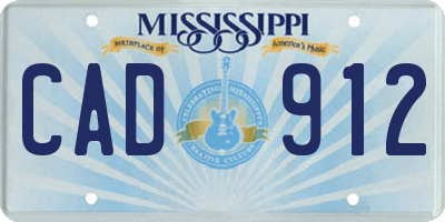 MS license plate CAD912