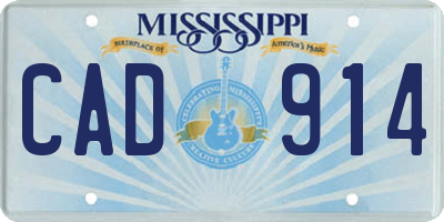 MS license plate CAD914