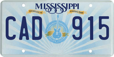 MS license plate CAD915