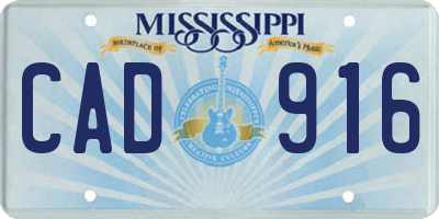 MS license plate CAD916