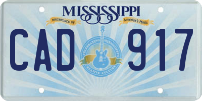 MS license plate CAD917