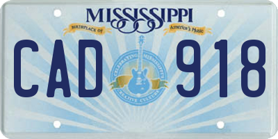 MS license plate CAD918