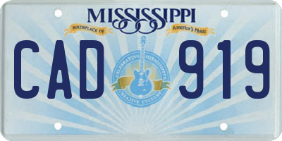 MS license plate CAD919
