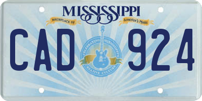 MS license plate CAD924
