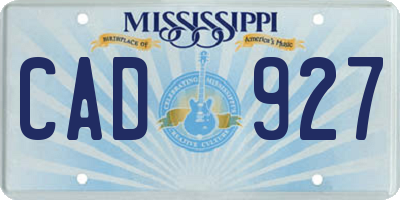 MS license plate CAD927
