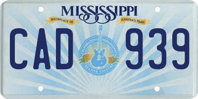 MS license plate CAD939