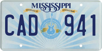 MS license plate CAD941