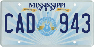 MS license plate CAD943