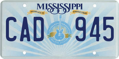 MS license plate CAD945