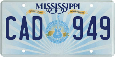 MS license plate CAD949