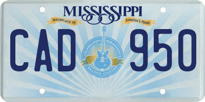 MS license plate CAD950