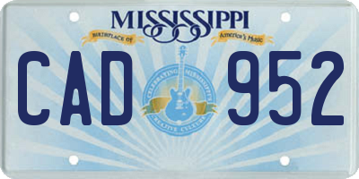 MS license plate CAD952
