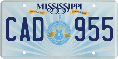 MS license plate CAD955