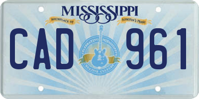 MS license plate CAD961
