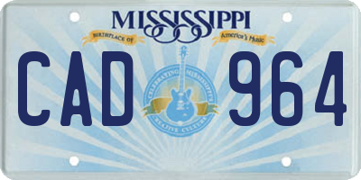 MS license plate CAD964