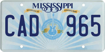 MS license plate CAD965