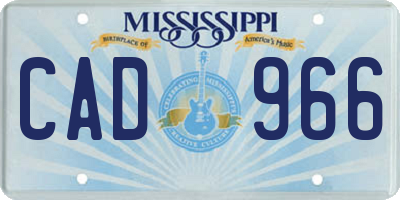 MS license plate CAD966