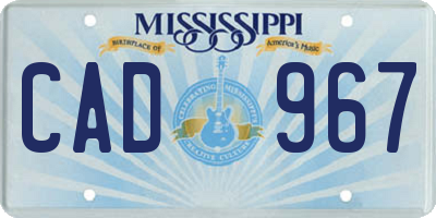 MS license plate CAD967