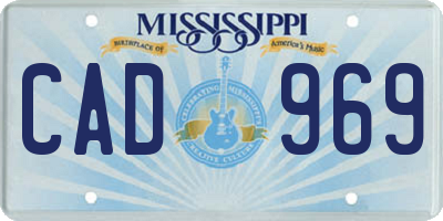 MS license plate CAD969