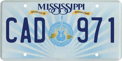 MS license plate CAD971