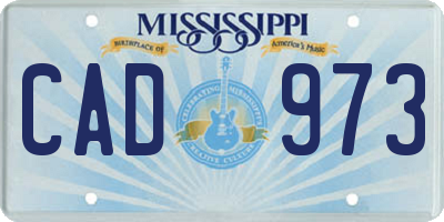 MS license plate CAD973